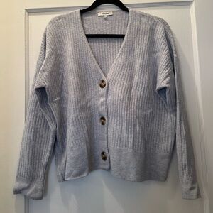 Madewell Cameron ribbed cardigan sweater in coziest yarn, size: S